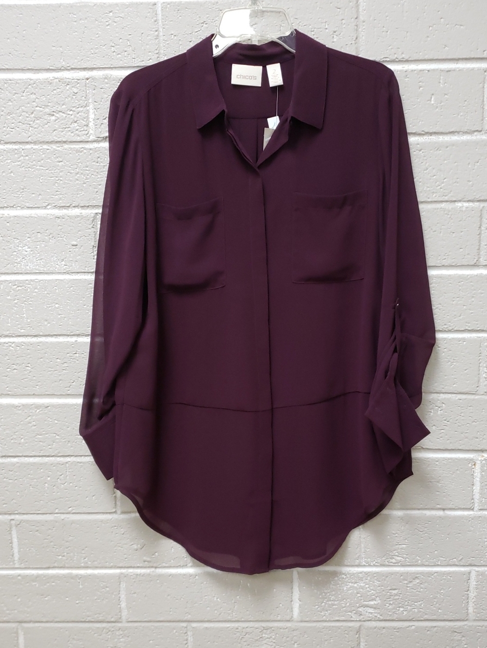 Chico's Plum Button-Front Blouse